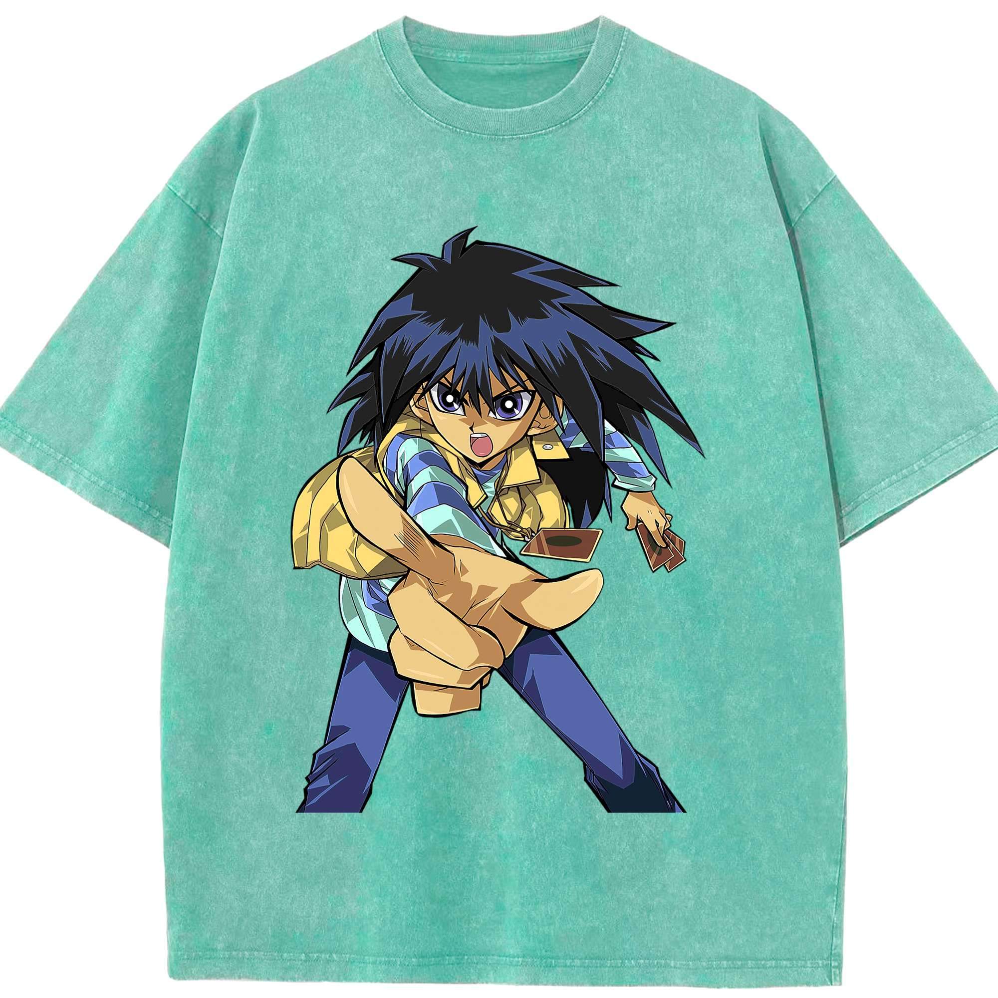 （画像用） 遊☆戯☆王 Yu-Gi-Oh! 綿100% ヴィンテージ風 半袖Tシャツ（フロントプリント）